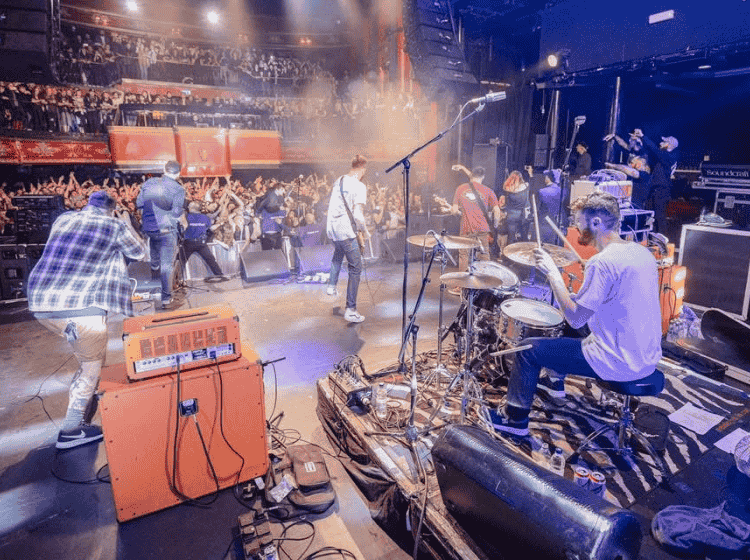 Playing at Koko in London with Four Year Strong in 2017.