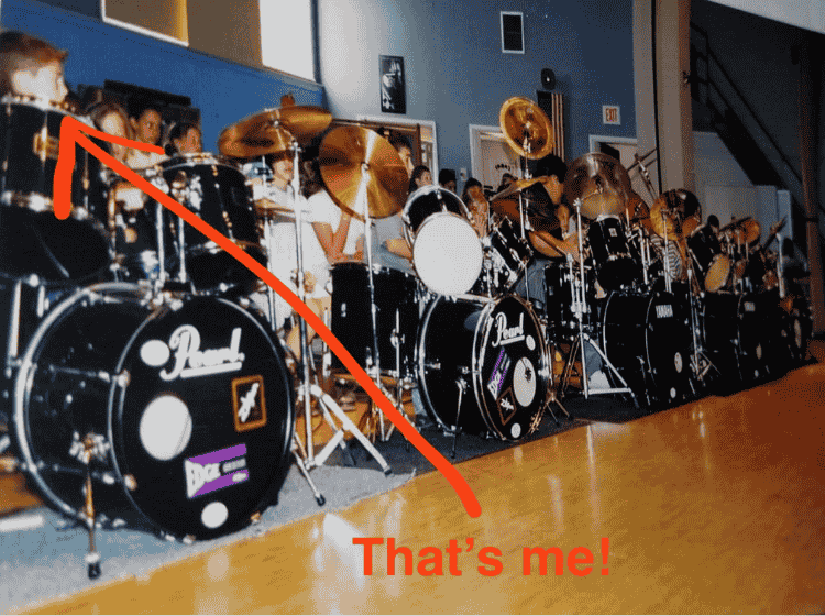 My first gig: a school assembly on the last day of school, 1999.
